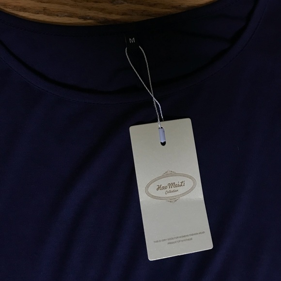 Navy Blue Cut-Out Shoulder Dress - Picture 5 of 5